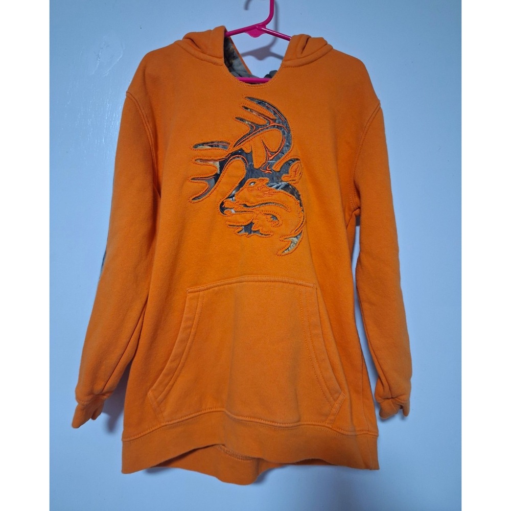 Legendary Whitetails Boys Youth Small 6/8 Orange Camo Buck Logo Hoodie